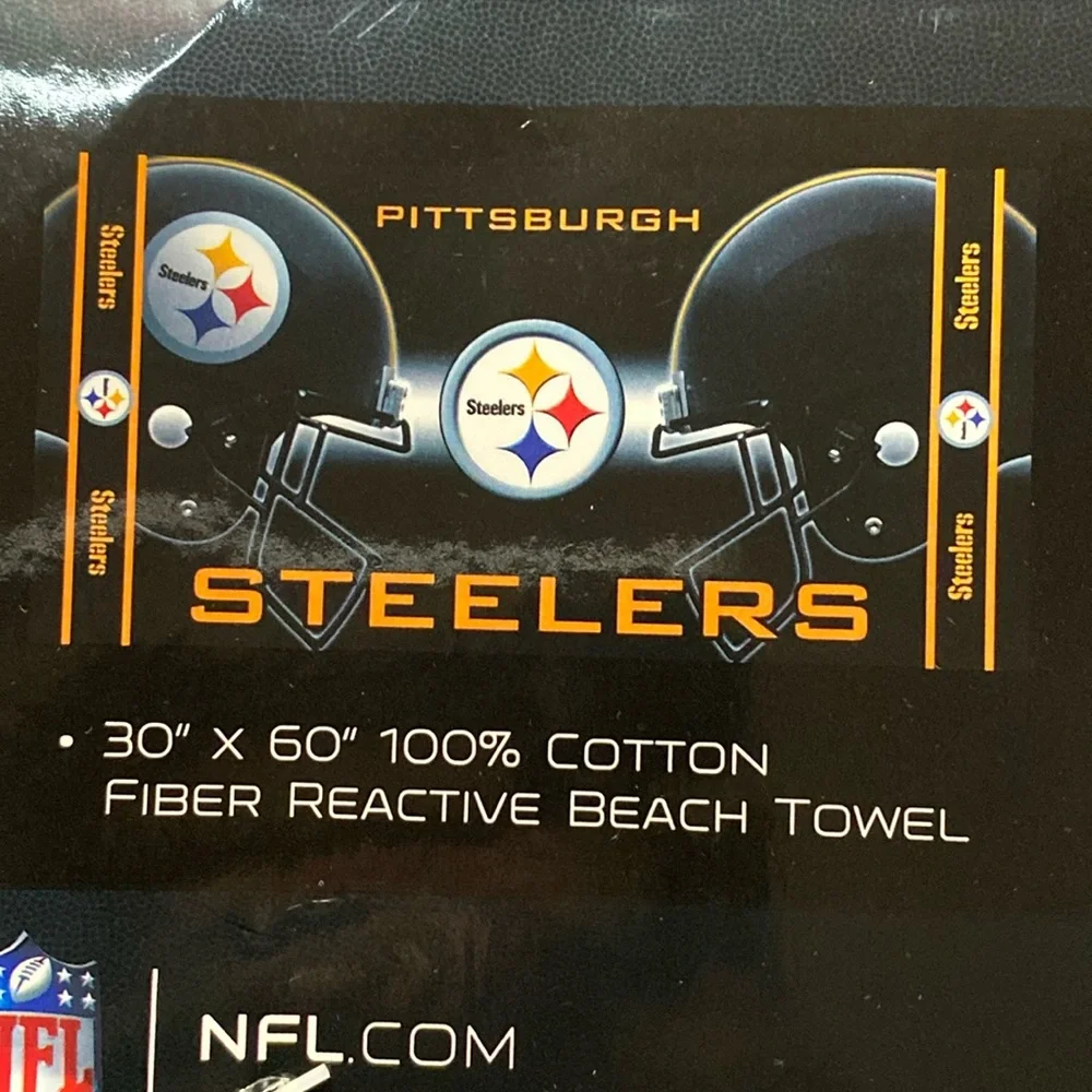 NFL Pittsburgh Steelers  30’ x 60’ 100% Cotton Fiber Reactive Beach Towel NWT